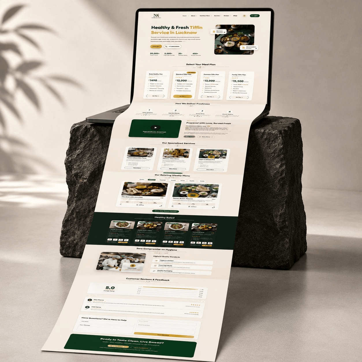 Fresh Roots Tiffin Service Mockup